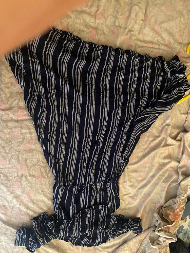 Striped Navy Blue Jumpsuit