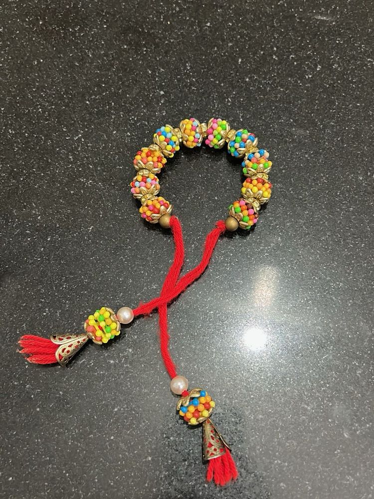 Colorful Beaded Bracelet with Tassels