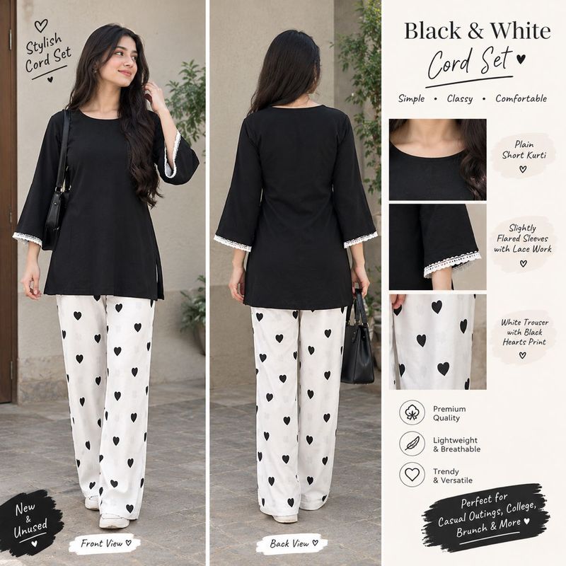 Stylish Black &amp; White Cord Set