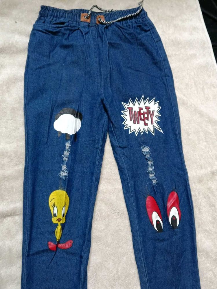 Cute Tweety Looney Tunes Denim Jeans
