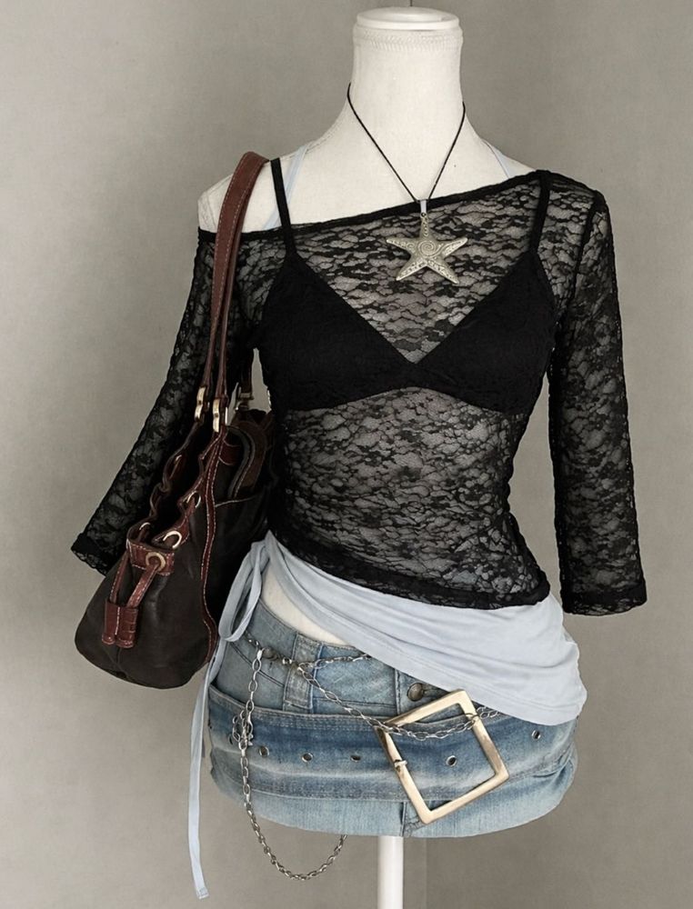 🪦Gothic Black Lace Top 🦇
