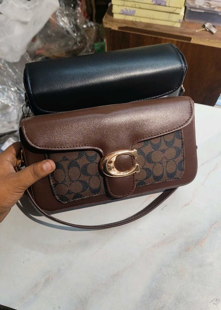 Stylish Brown Monogram Crossbody Bag