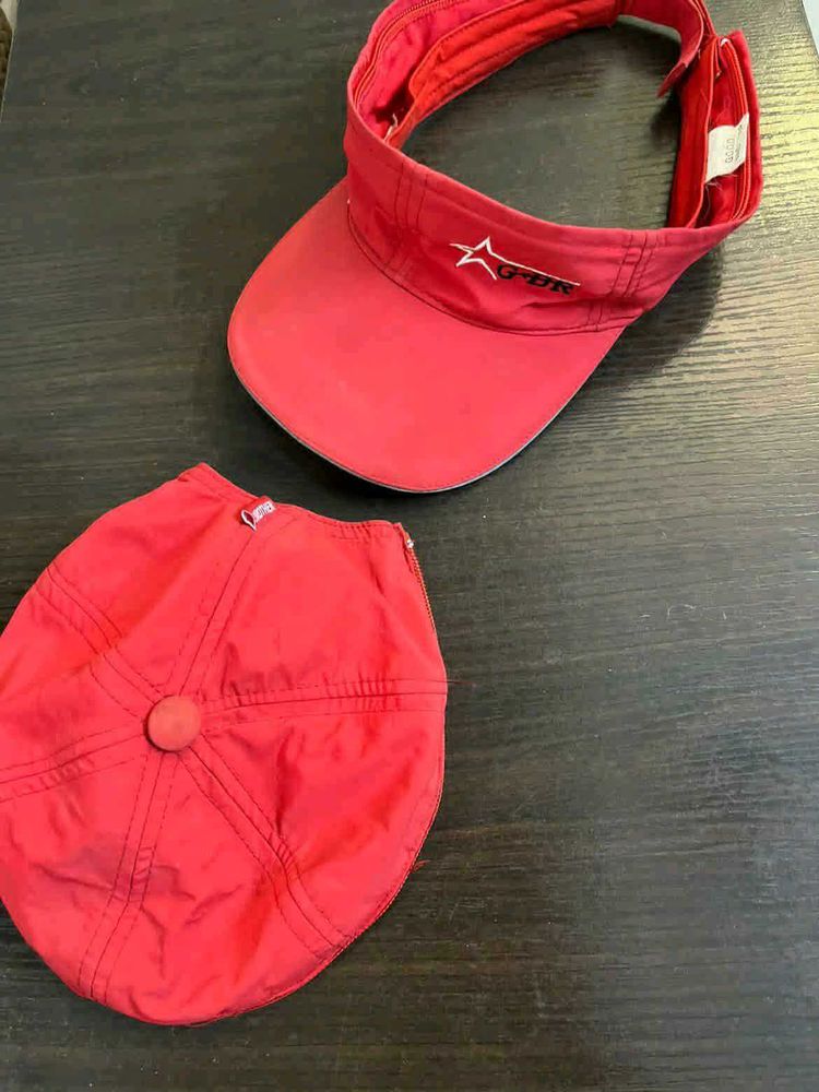 Red 2 in 1 Convertible Cap