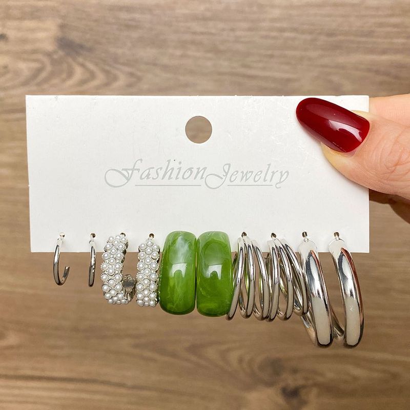 Chic Hoop Earrings Set - 5 Pairs