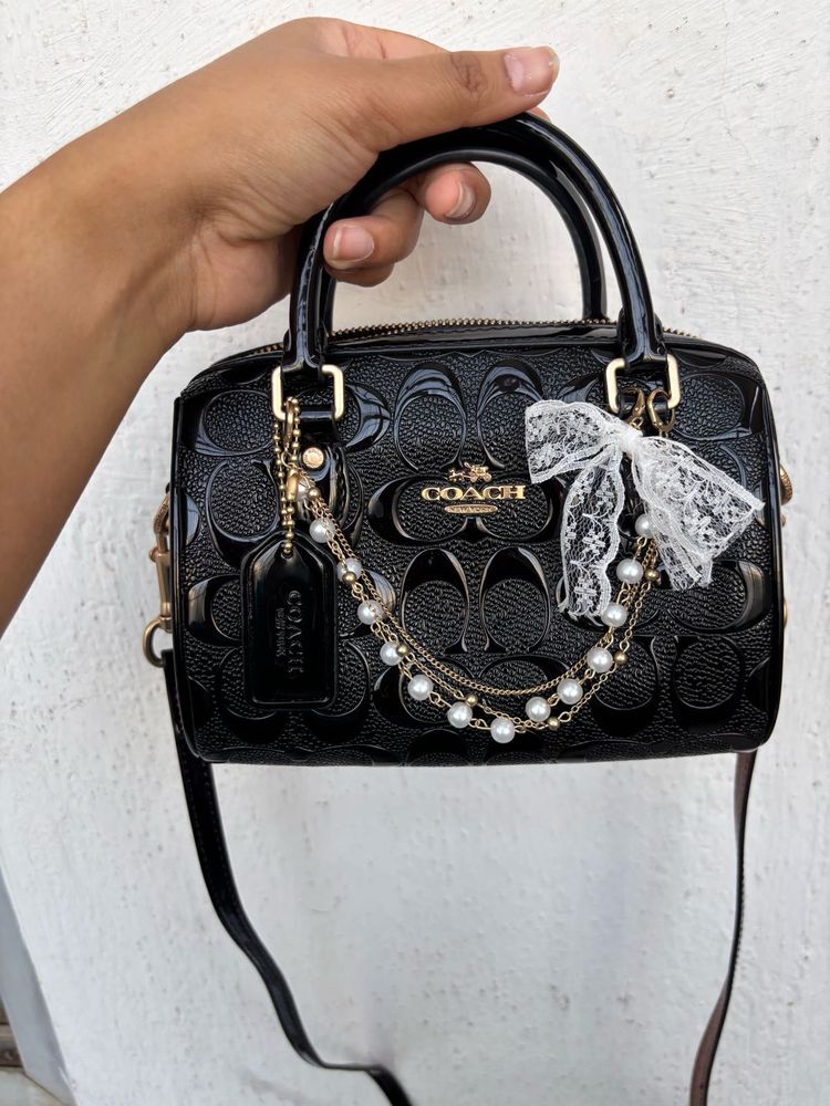 Coach Black Signature mini rowan (without charms)