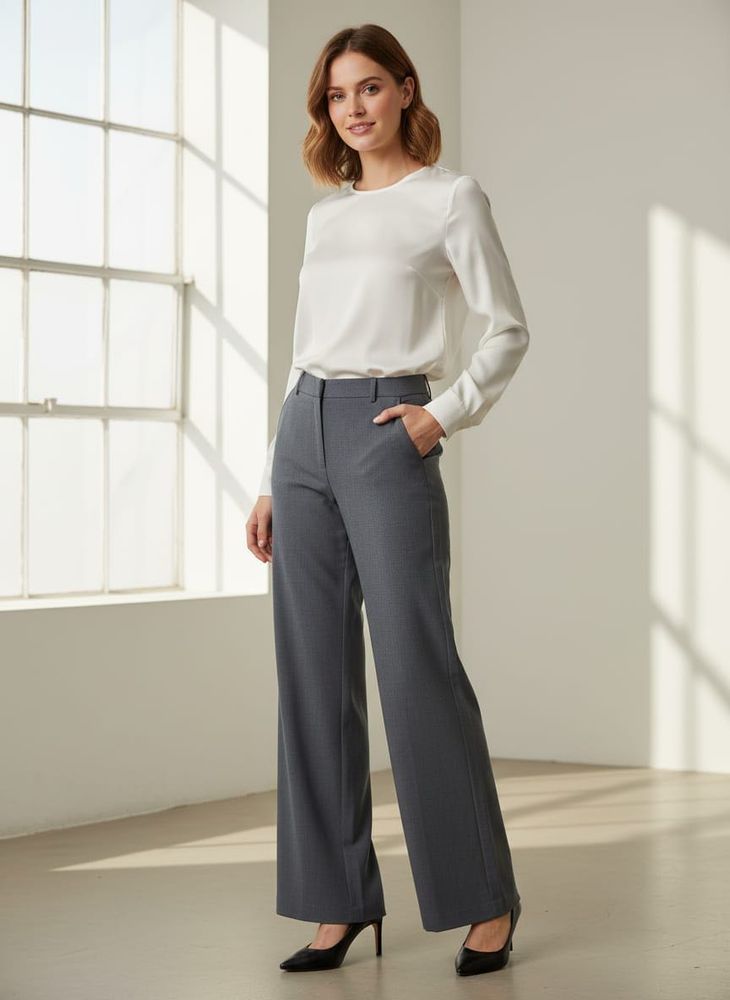 Formal High-Waist Wide-Leg Pant/ Trousers