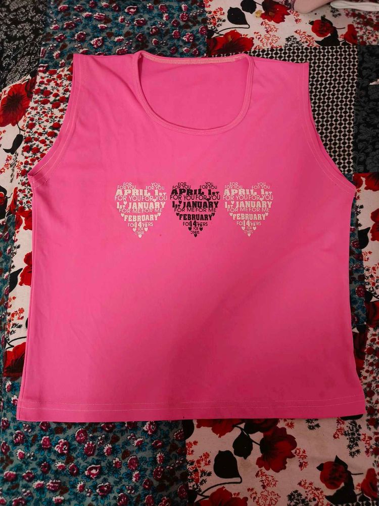Sweetheart bubblegum pink sleeveless tank top