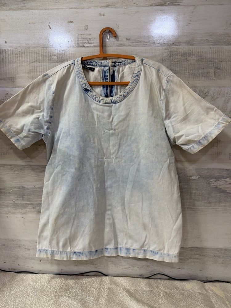 Washed Denim Top