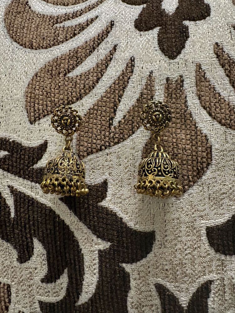 Antique Oxidised Jhumka Earrings