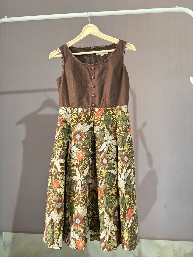 Brown Floral Dress