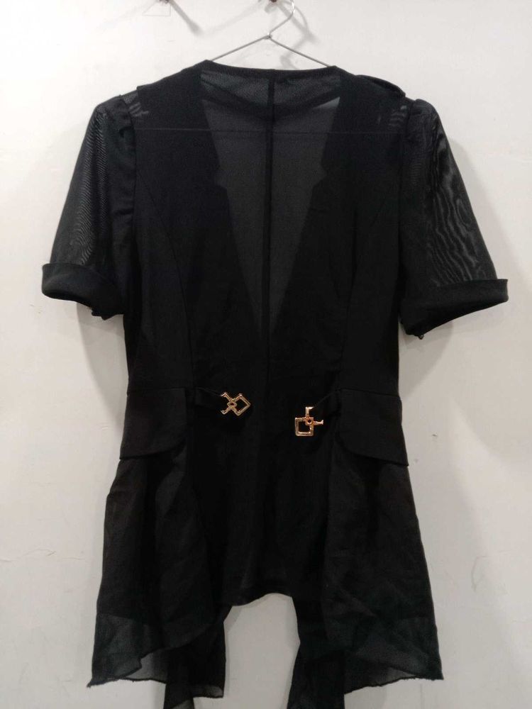 Y2K fitted🔥⭐Chic Black Short Sleeve Blazer