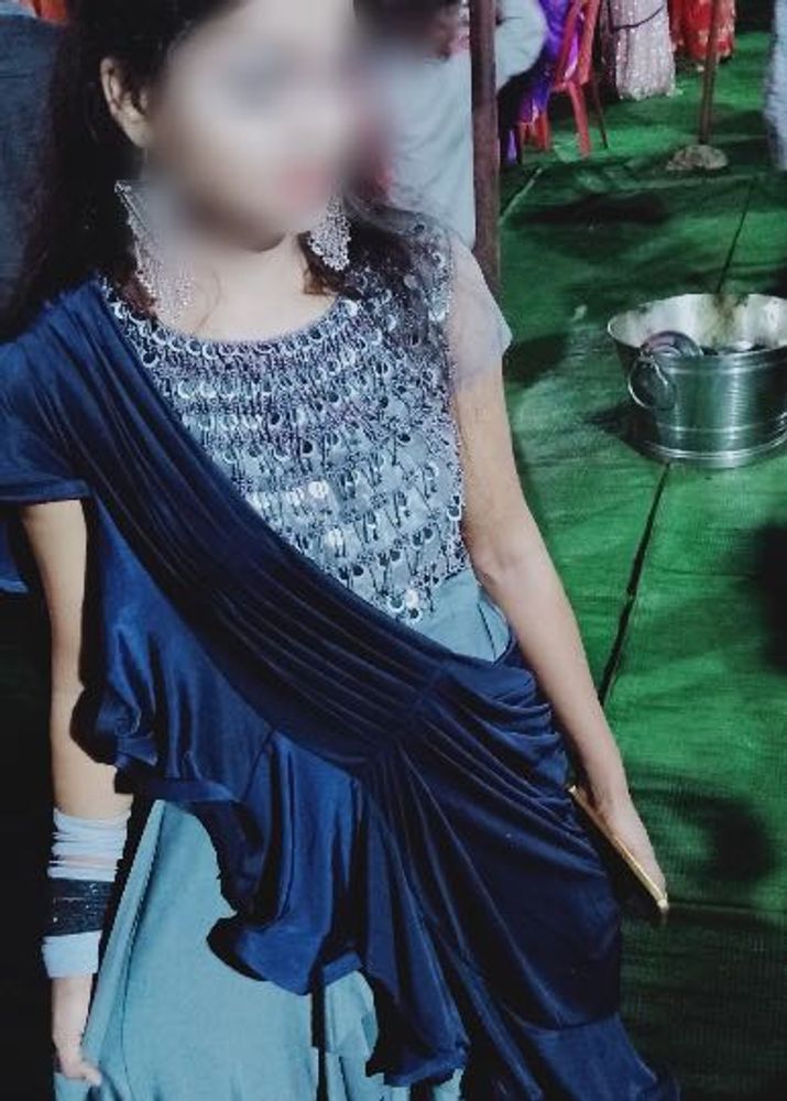 Elegant Blue Embellished Ethnic Gown