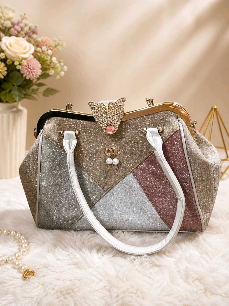 Sparkling Butterfly Clasp Clutch Bag