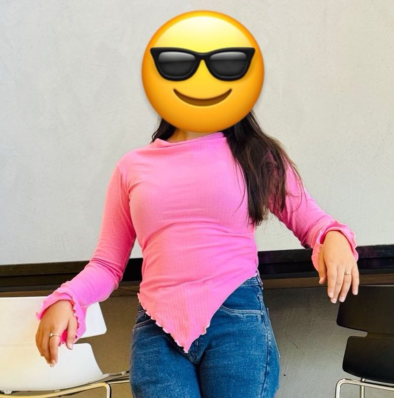 Cute Pink Asymmetrical Hem Top