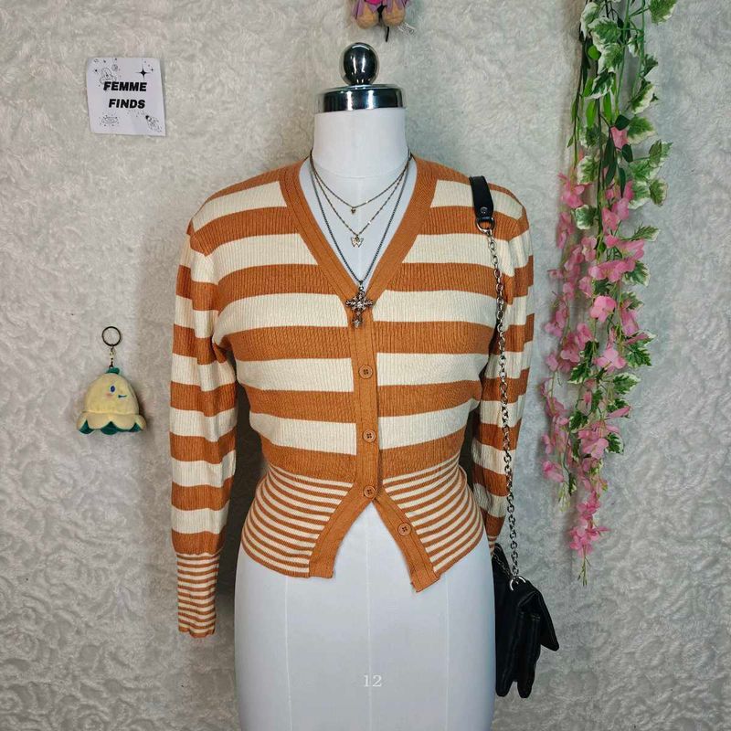 Retro Striped Cardigan