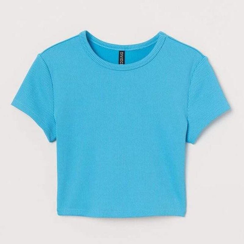 H&amp;M Ribbed Fitted Crop Top