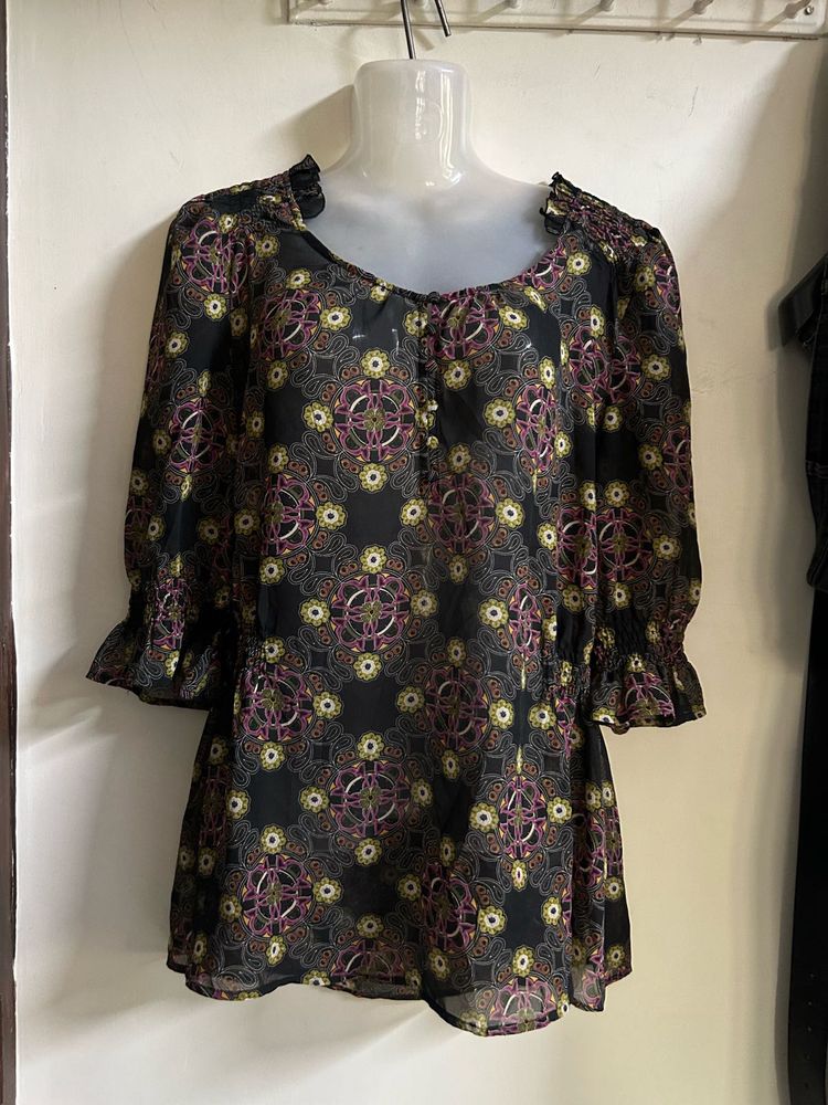 Chic Printed Boho Blouse