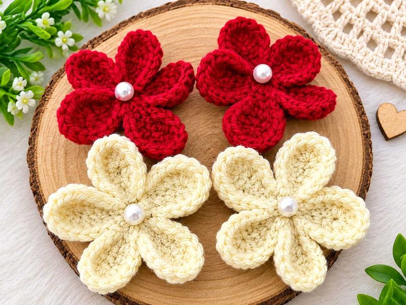 Handmade Crochet Flower hair clip