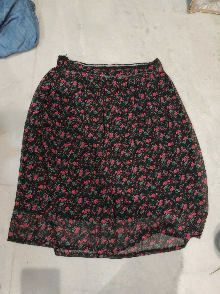Floral Print Midi Skirt