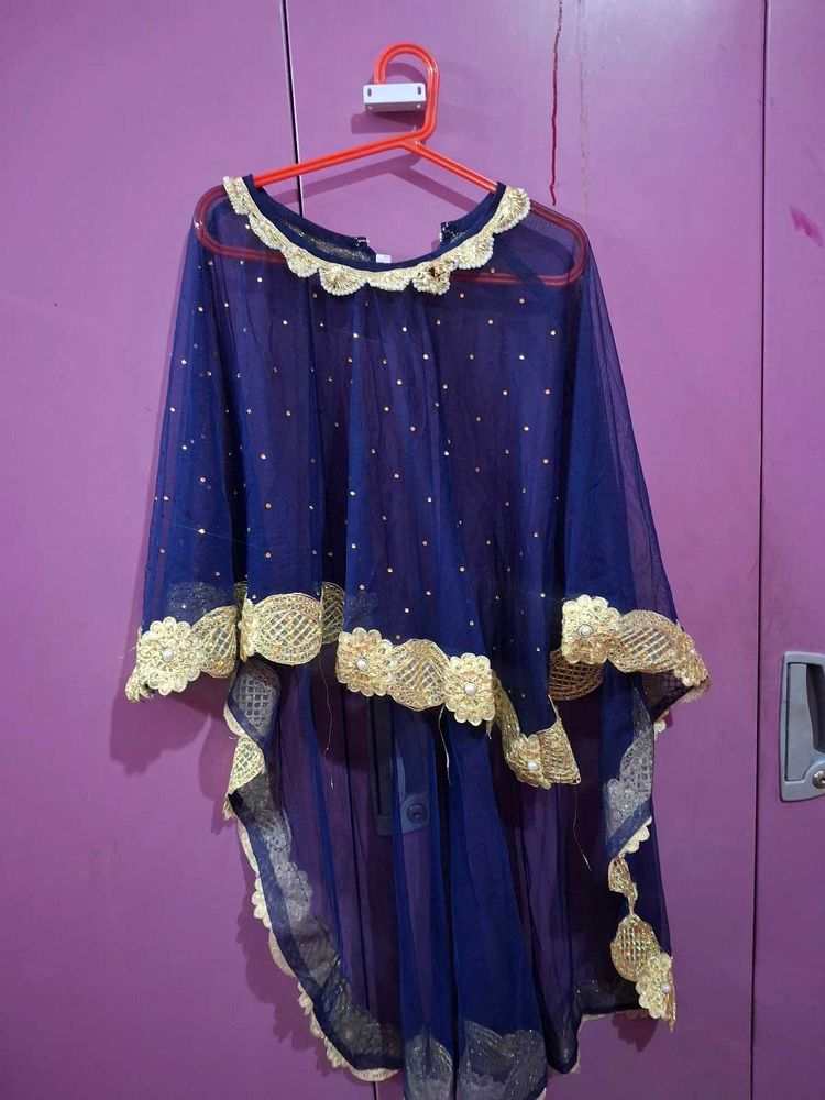 Blue &amp; Gold Embellished kaftan