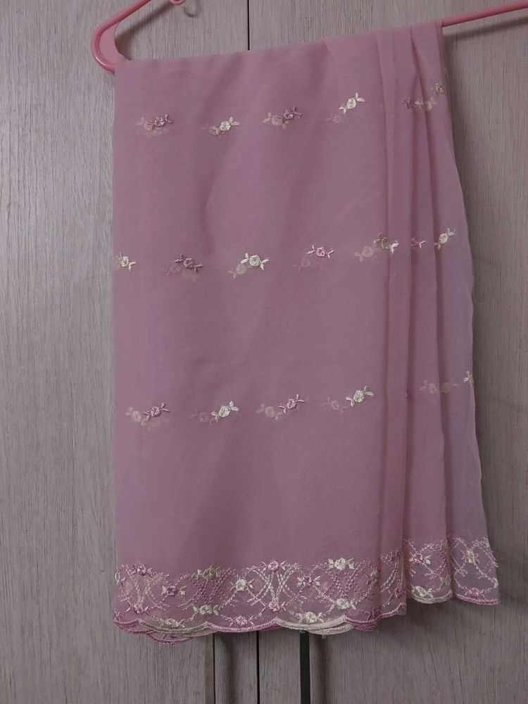 Elegant Pink Embroidered dupatta