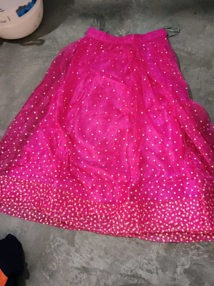 Pink Polka Dot Ethnic Skirt