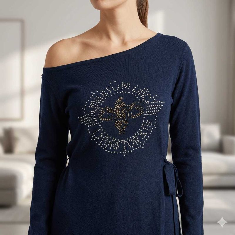 Sparkly Embellished Off-Shoulder Top
