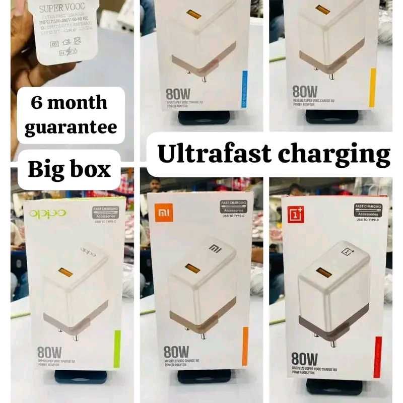 80w Super Fast Charger With C-type Cable(New)