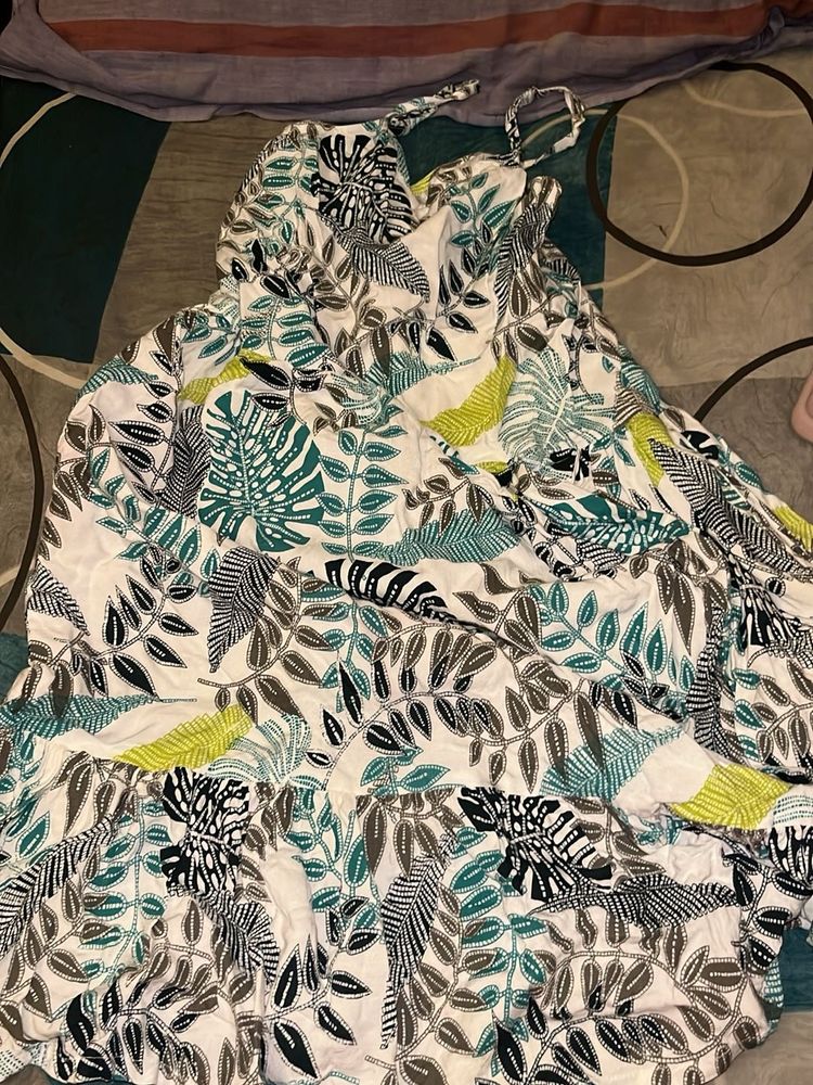 Boho Tropical Print Maxi Dress
