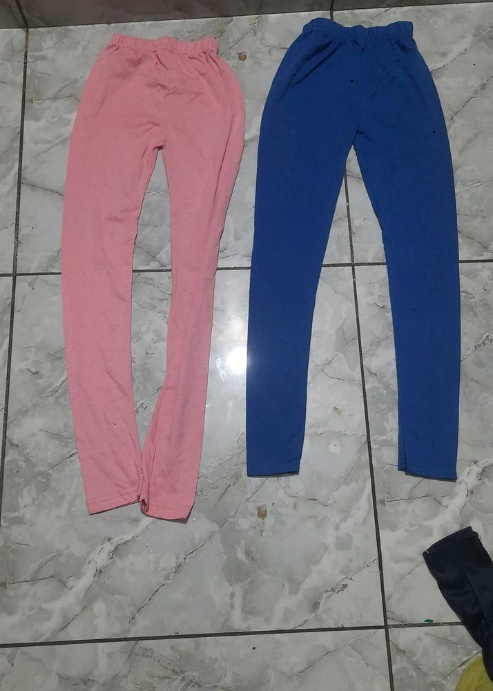 Comfortable Pink &amp; Blue Leggings Set
