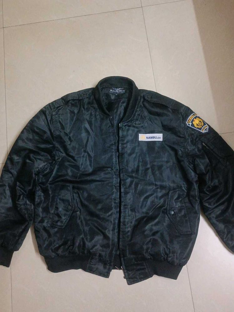 Classic Bomber Jacket with Patches