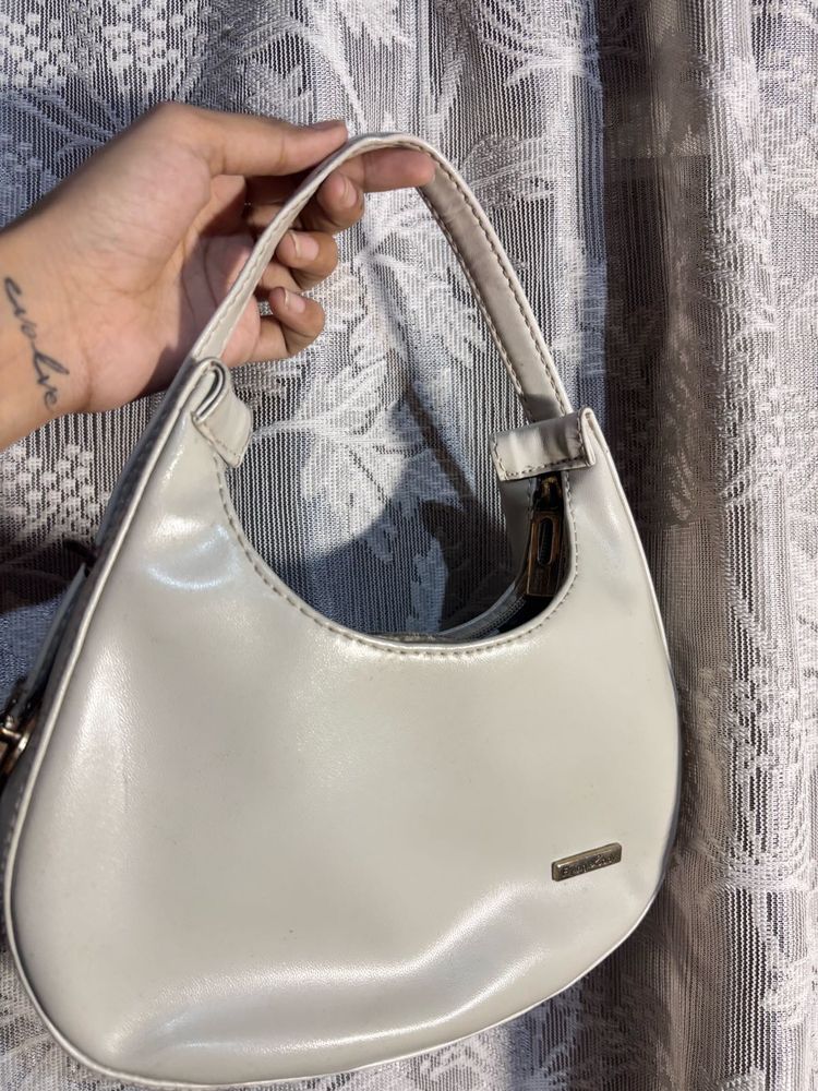 Cream Hobo Shoulder Bag