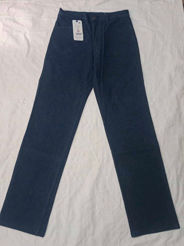 Stylish Blue Denim Straight Leg Pants