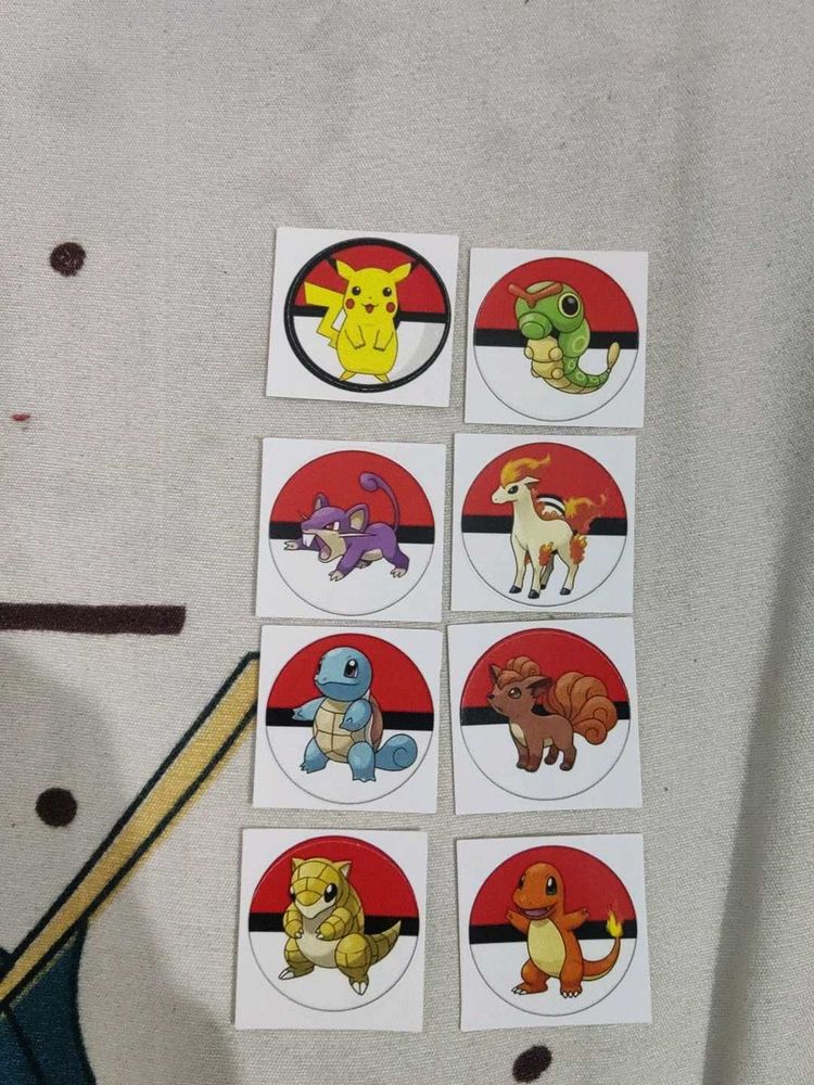 Pokemon Stickers Set round peel off
