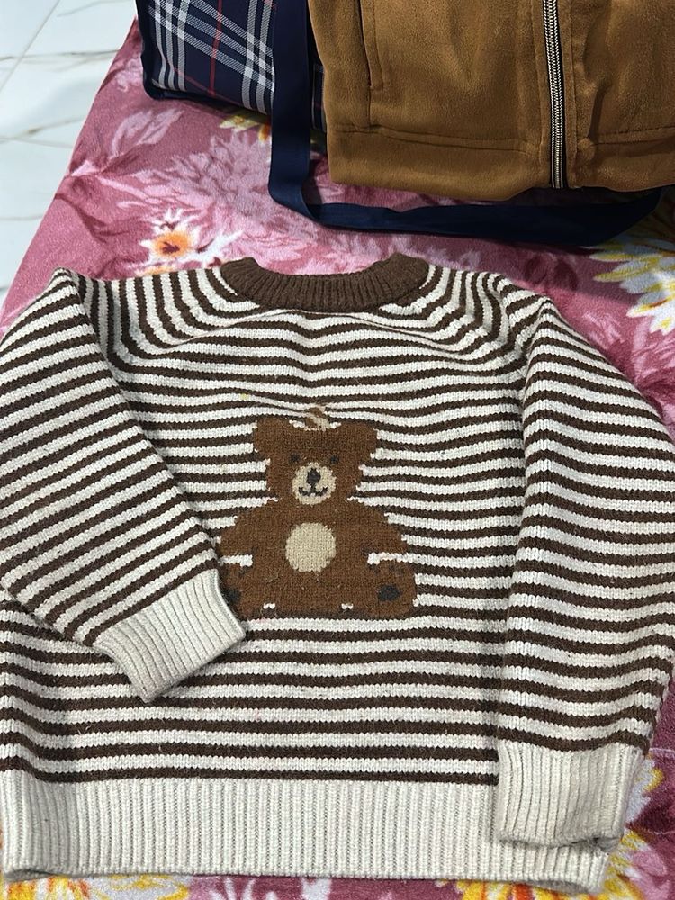 Cute Bear Striped Sweater