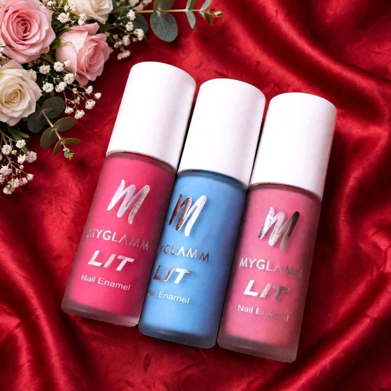 MyGlamm LIT Nail Enamel Set pack of 3