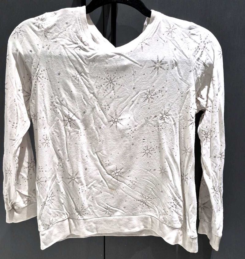 Cozy Snowflake Print Long Sleeve Shirt