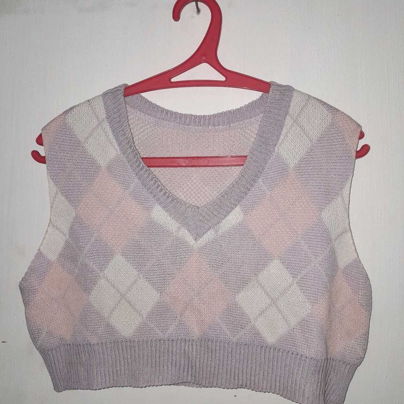 Argyle Knit Vest Sweater
