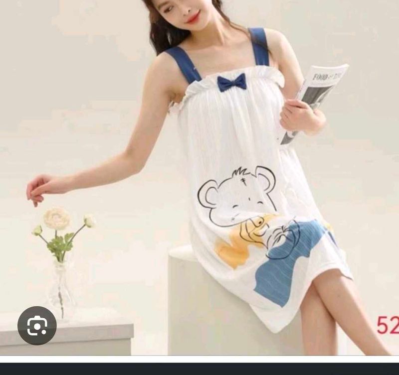 Cute Bear Print korean nighty