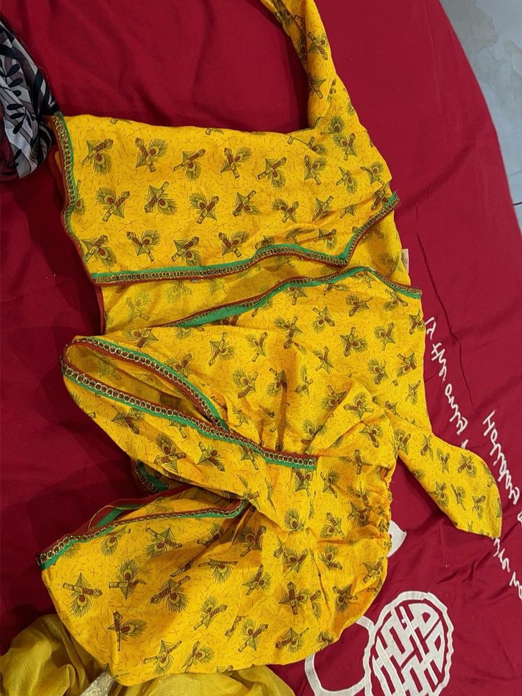 Vibrant Yellow Printed Lehenga Choli Set