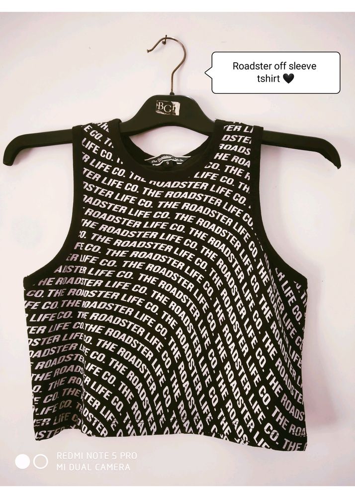 Black Crop Roadster Tshirt New Brand