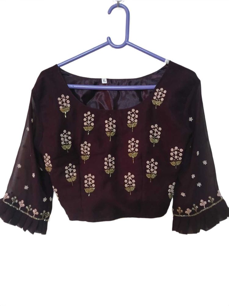 Elegant Embroidered Silk Blouse