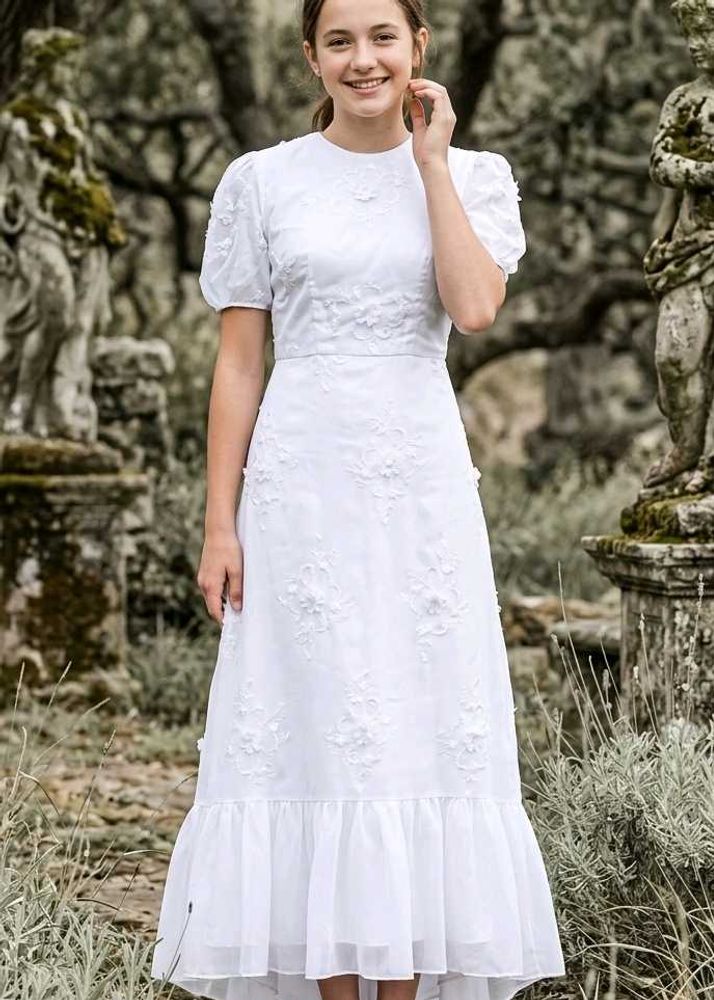 Elegant White Embroidered Dress