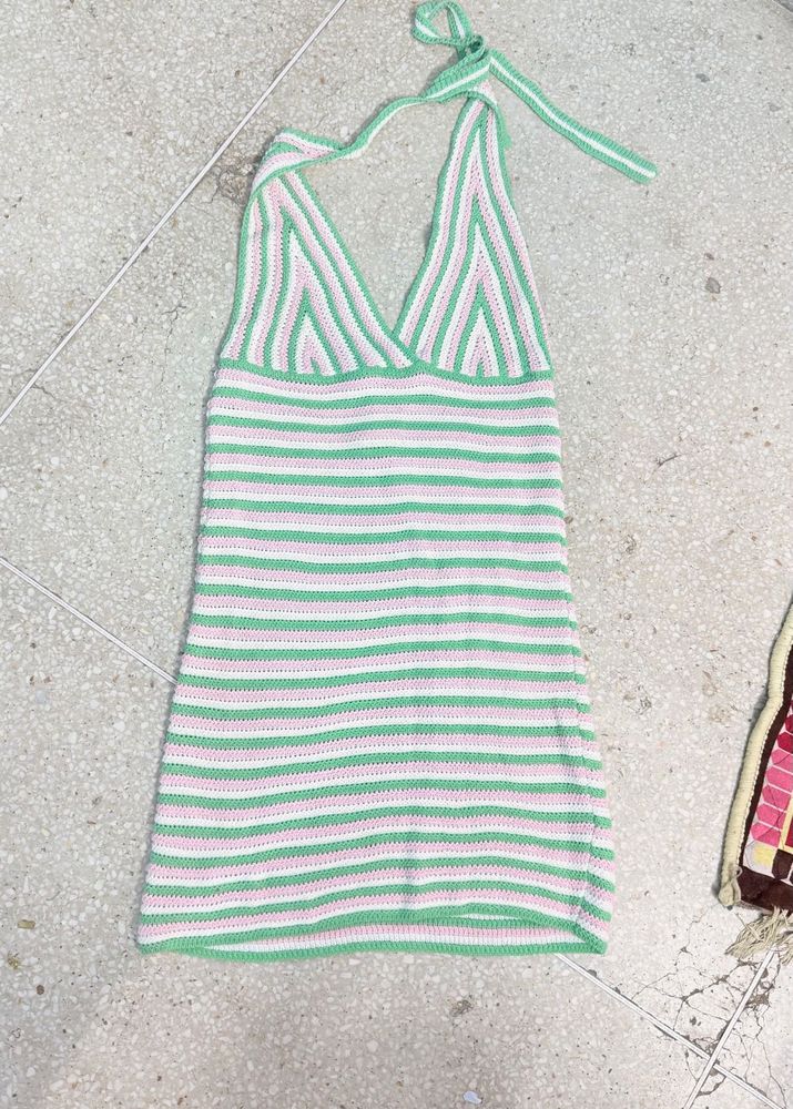 crochet Halter Neck dress