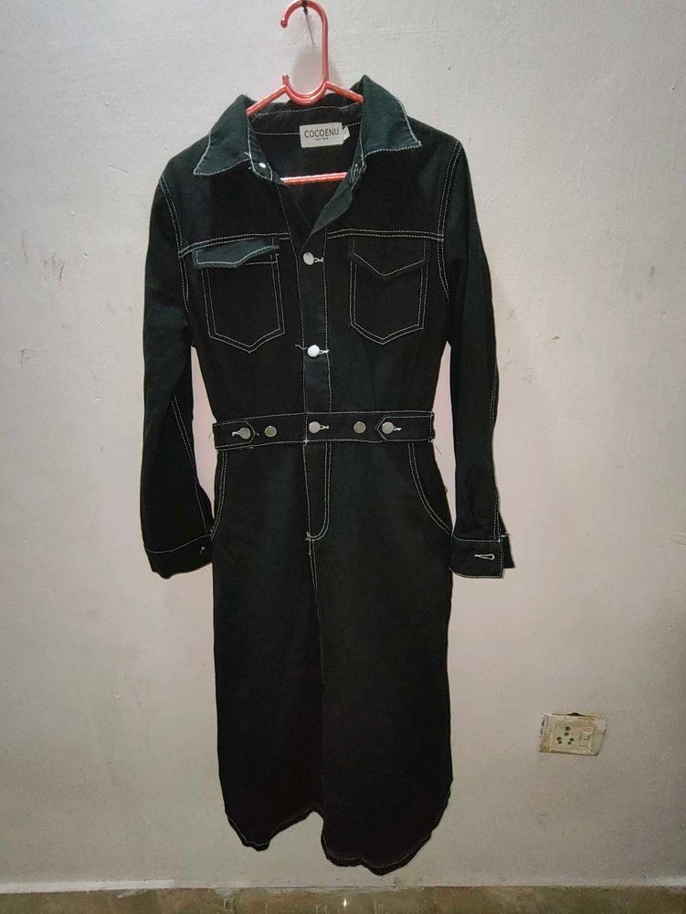 Black Denim Jumpsuit