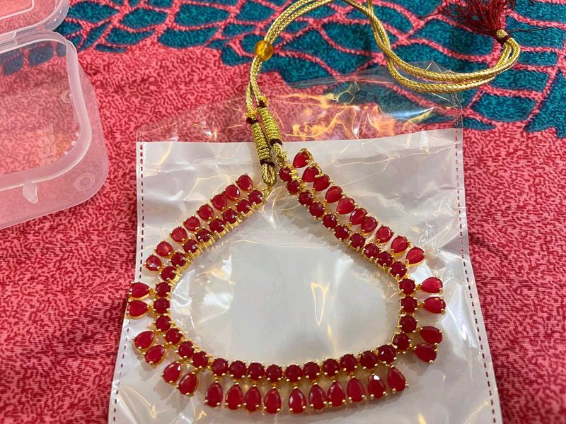 Stunning Red Stone Necklace Set with earrings