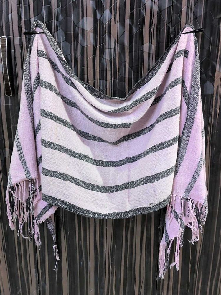 Striped Shawl with Fringe