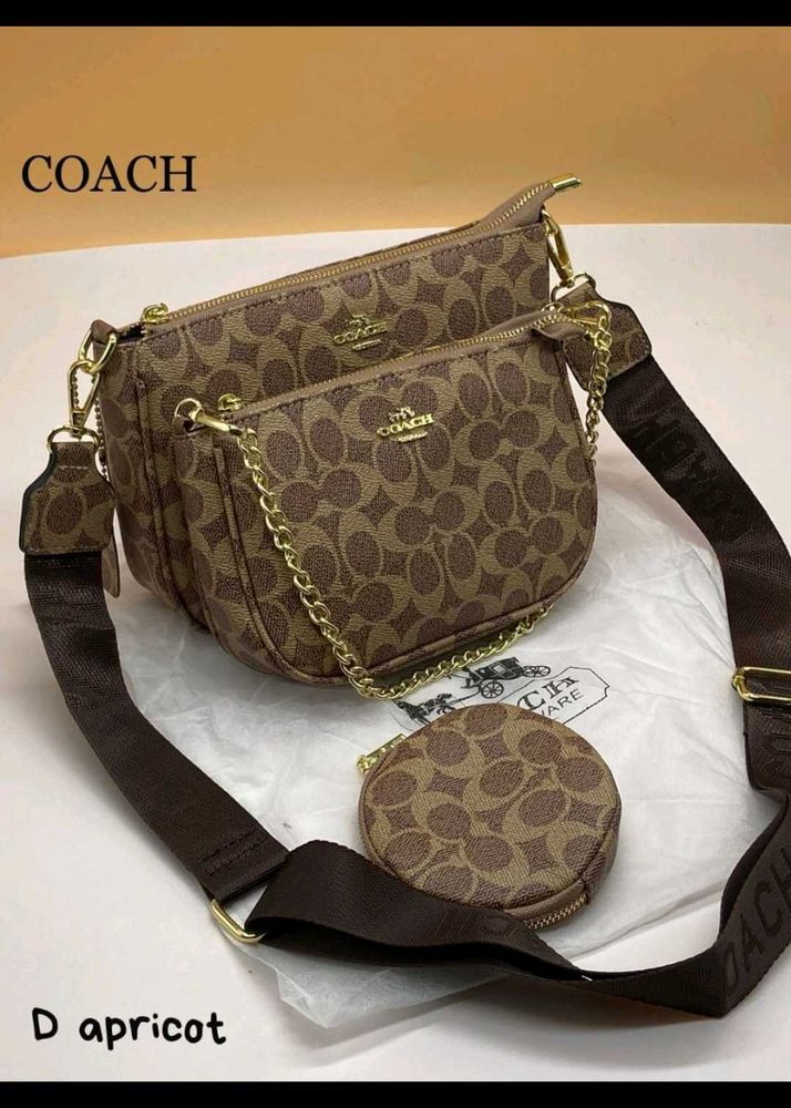 Coach 3 Pc  Shoulder / Sling Bag Set