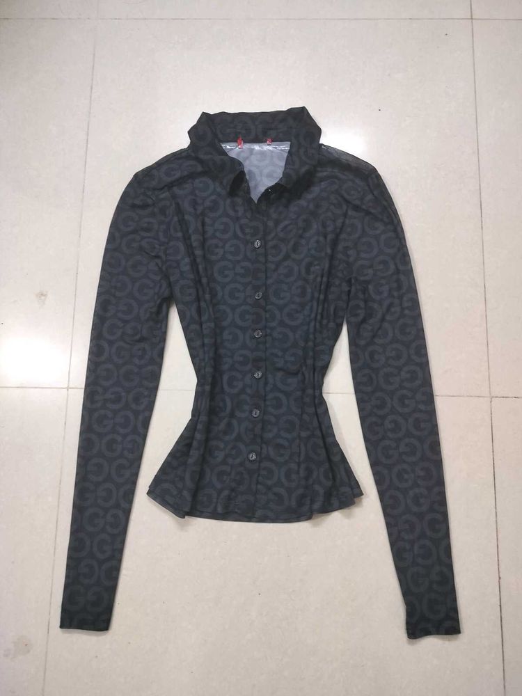 Chic Patterned Button-Up Shirt