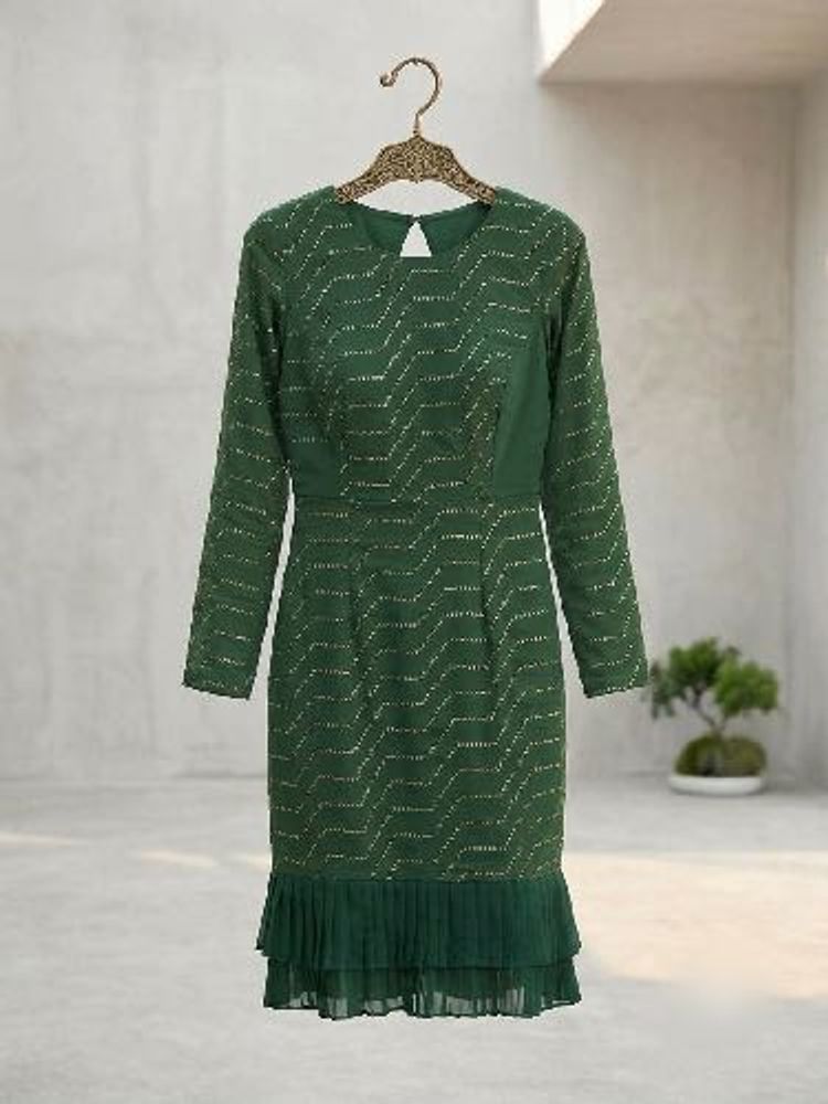 Elegant Green Sequin Dress